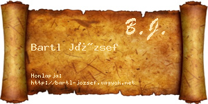 Bartl József névjegykártya