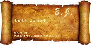 Bartl József névjegykártya